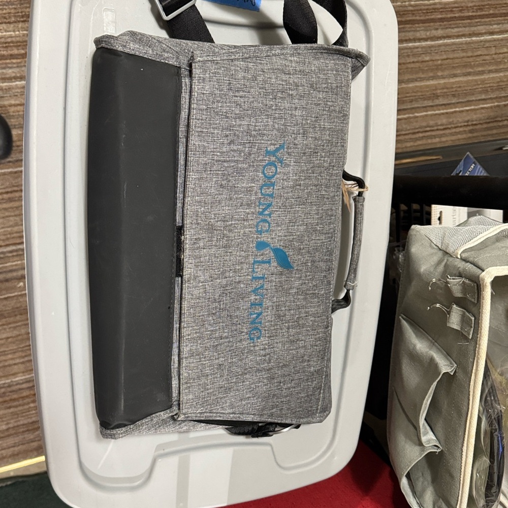Young Living Gray and Black Laptop Bag